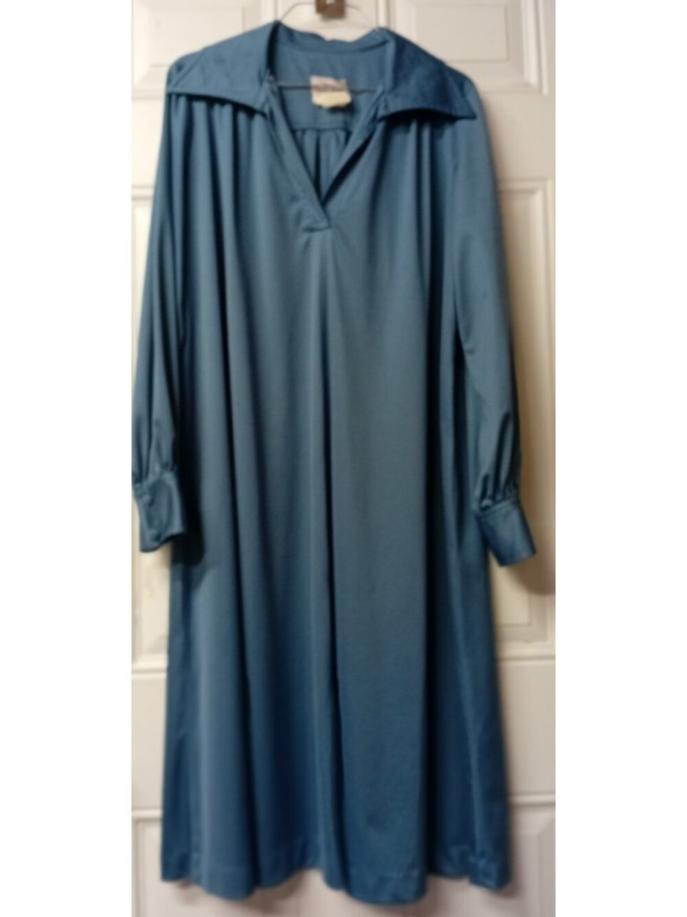 HTF Vintage Pennington's Knit Shift Midi Dress Blue Sz 16 w/ Belt / tie